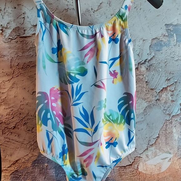 Roxy Blue and Pink One Piece Swimwear Tropical Design (NEW WITHOUT TAGS) - Picture 1 of 14